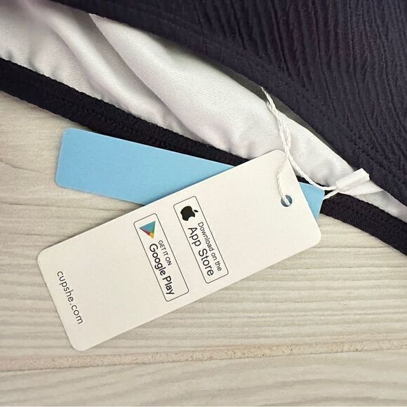 NWT Cupshe navy blue ribbed textured bikini bottom Sz S - Picture 5 of 7